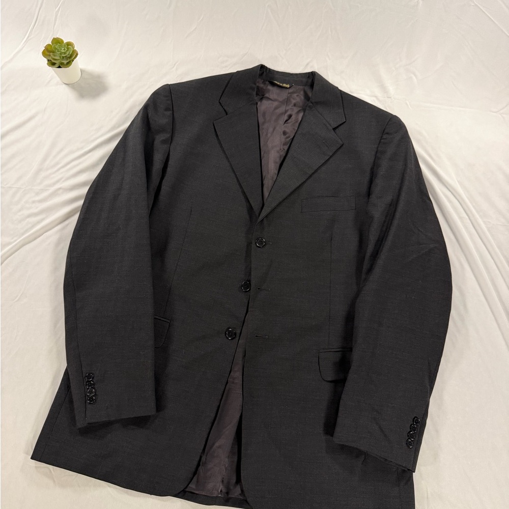 Valentino Uomo Wool Cashmere Blazer Sport Coat Size 44L Grey 3 Button
